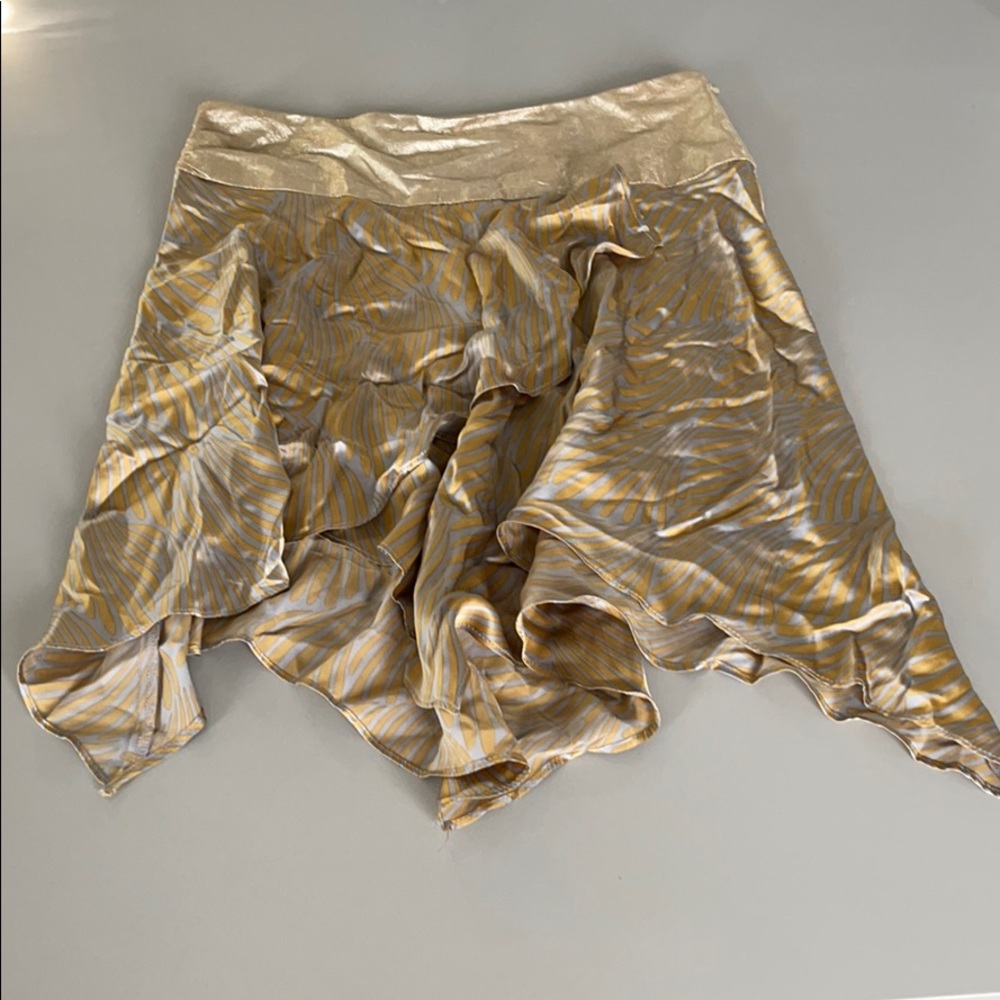 Alice & Trixie 🦩gold suede and silk skirt